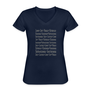 Fruit of the Spirit - Women's V-Neck T-Shirt - navy