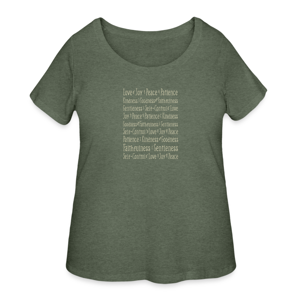 Fruit of the Spirit - Women’s Curvy T-Shirt - heather military green