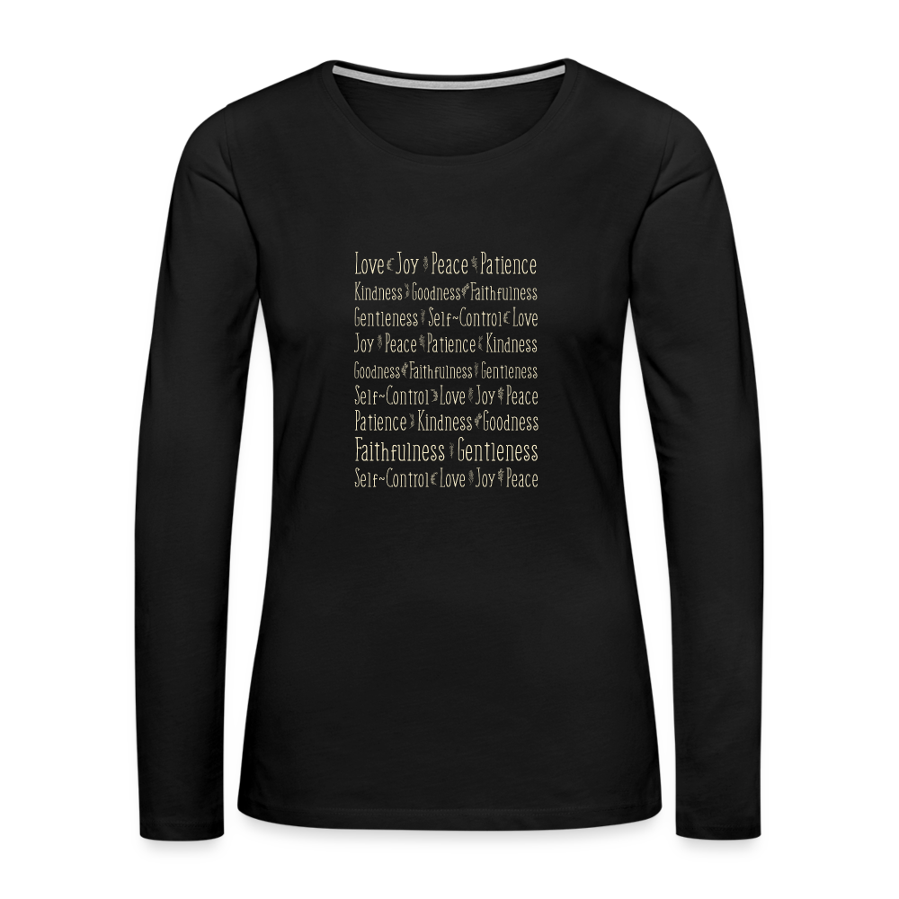 Fruit of the Spirit - Women's Premium Long Sleeve T-Shirt - black