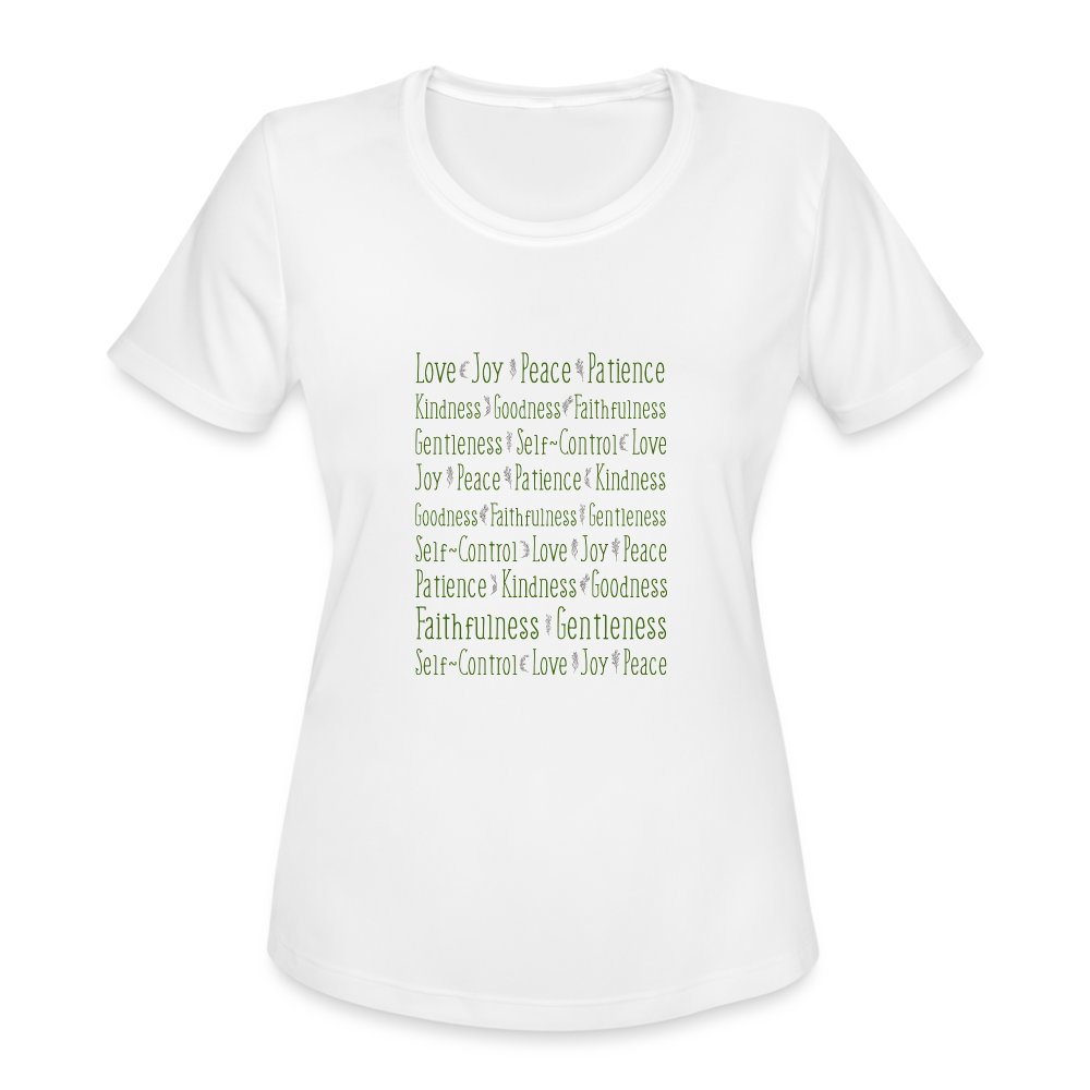 Fruit of the Spirit - Women's Moisture Wicking Performance T-Shirt - white