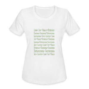 Fruit of the Spirit - Women's Moisture Wicking Performance T-Shirt - white