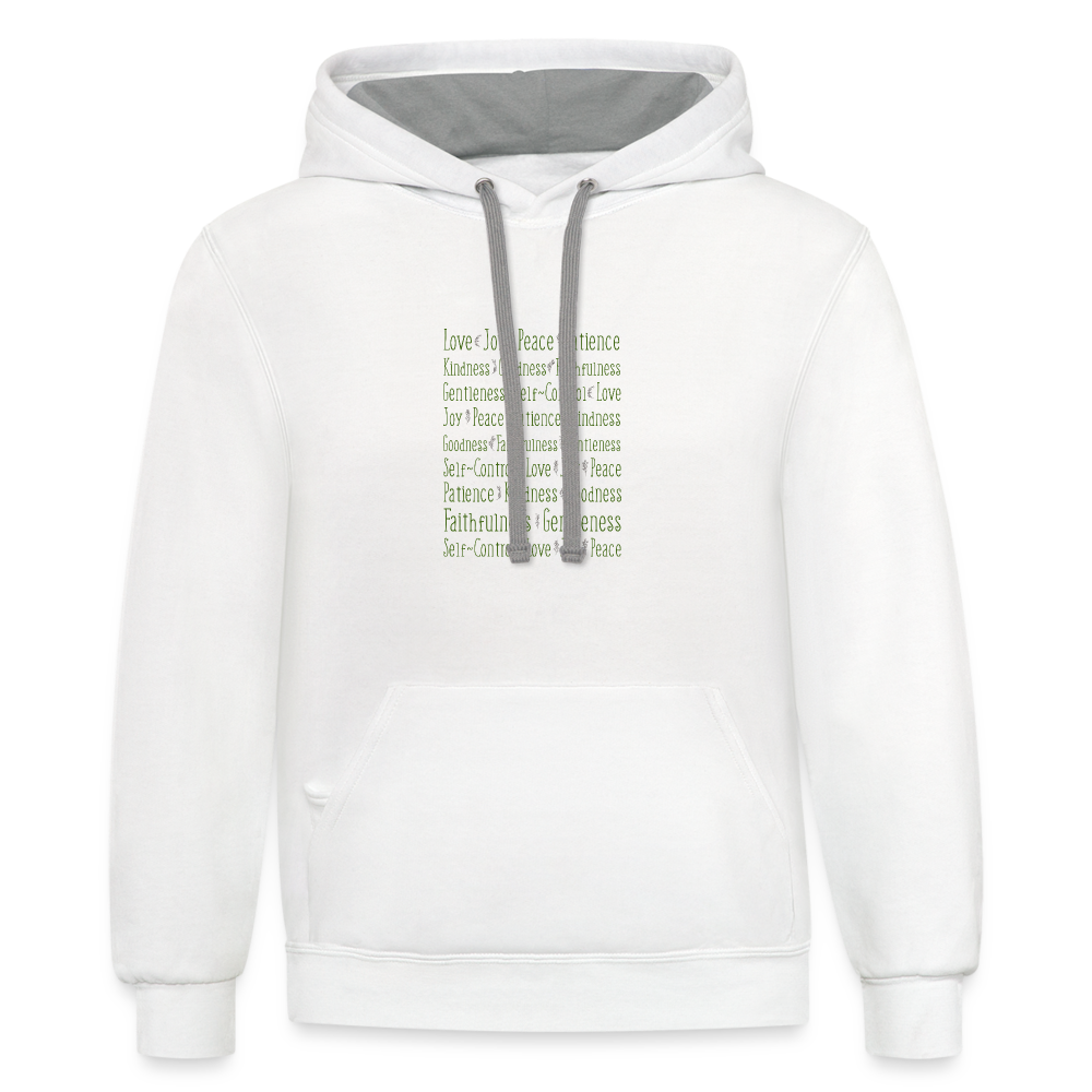 Fruit of the Spirit - Contrast Hoodie - white/gray