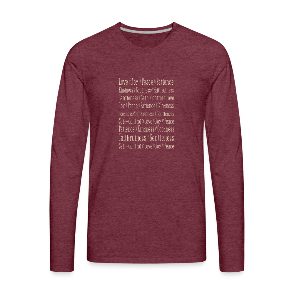 Fruit of the Spirit - Men's Premium Long Sleeve T-Shirt - heather burgundy