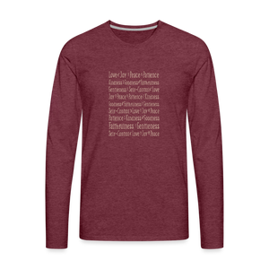 Fruit of the Spirit - Men's Premium Long Sleeve T-Shirt - heather burgundy