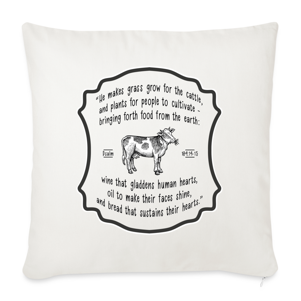 Grass for Cattle - Throw Pillow Cover - natural white