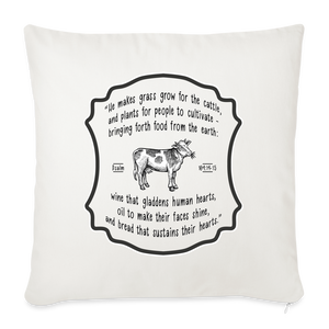 Grass for Cattle - Throw Pillow Cover - natural white
