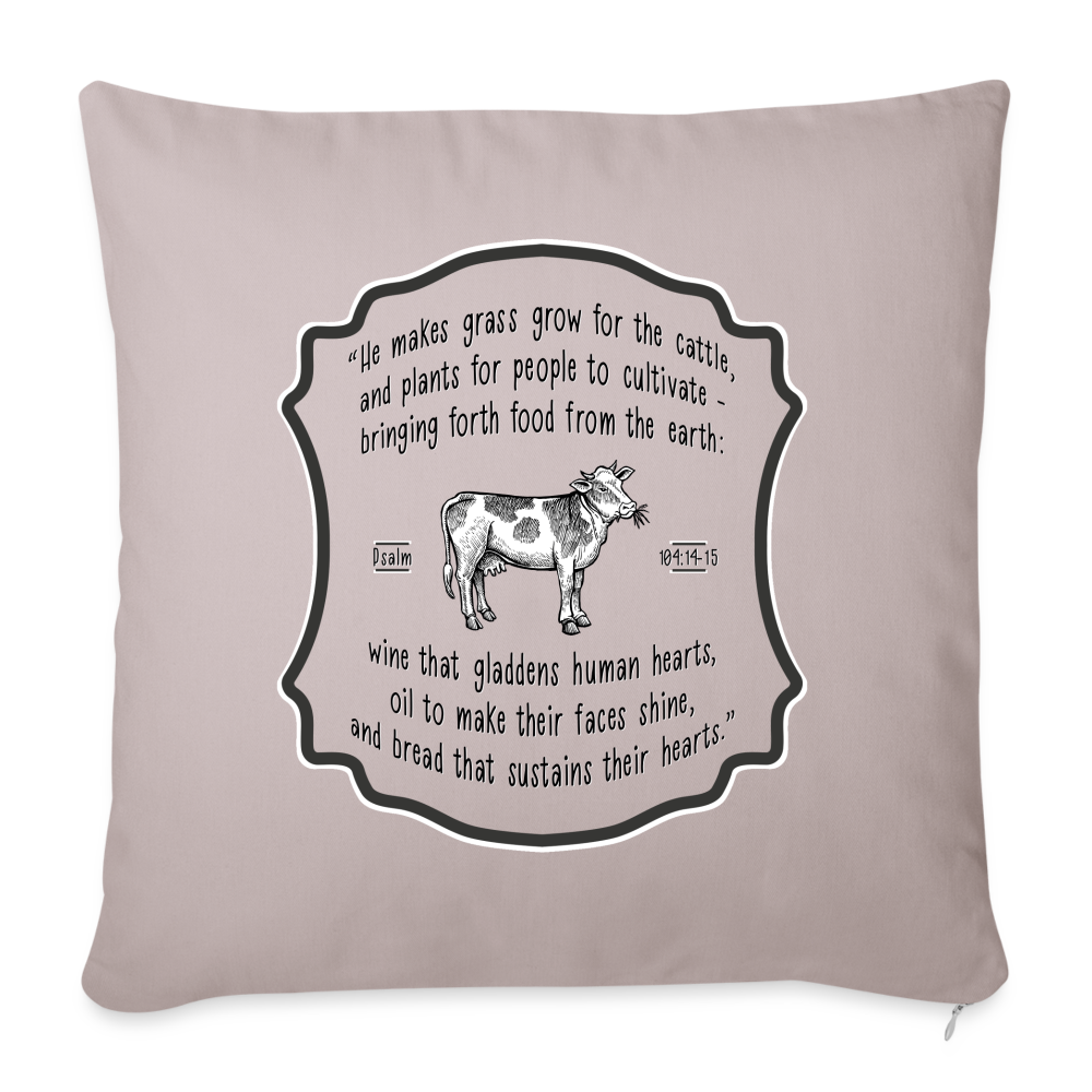 Grass for Cattle - Throw Pillow Cover - light taupe