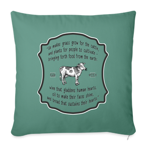 Grass for Cattle - Throw Pillow Cover - cypress green