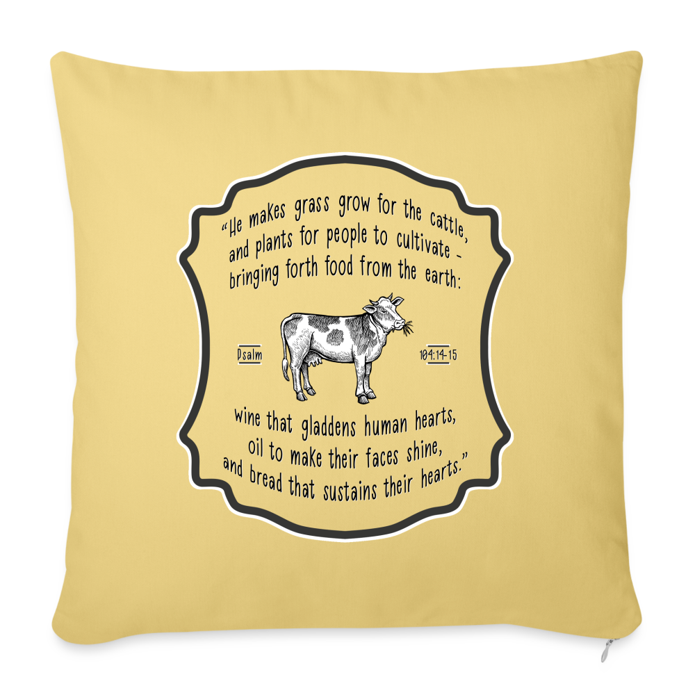 Grass for Cattle - Throw Pillow Cover - washed yellow