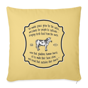 Grass for Cattle - Throw Pillow Cover - washed yellow