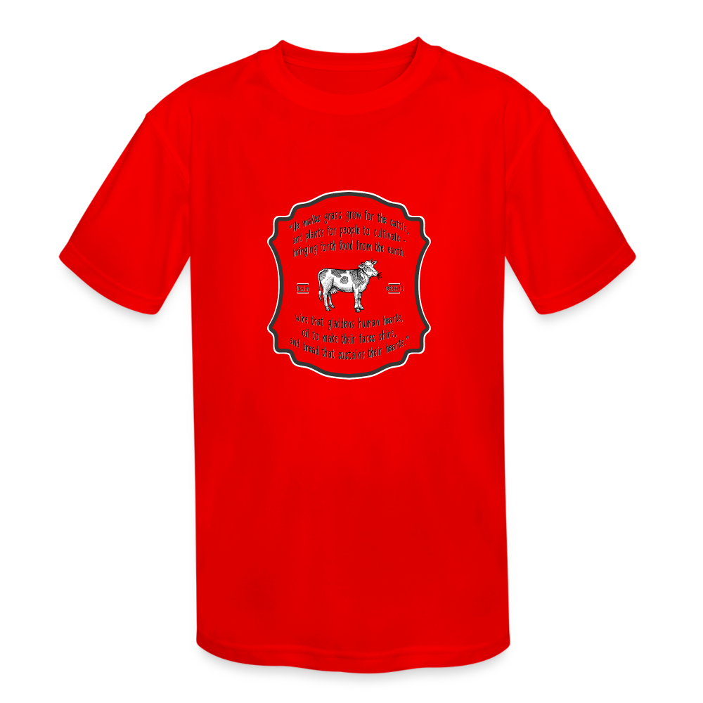 Grass for Cattle - Kids' Moisture Wicking Performance T-Shirt - red
