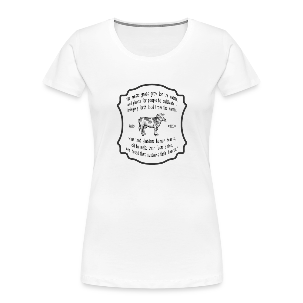 Grass for Cattle - Women’s Premium Organic T-Shirt - white