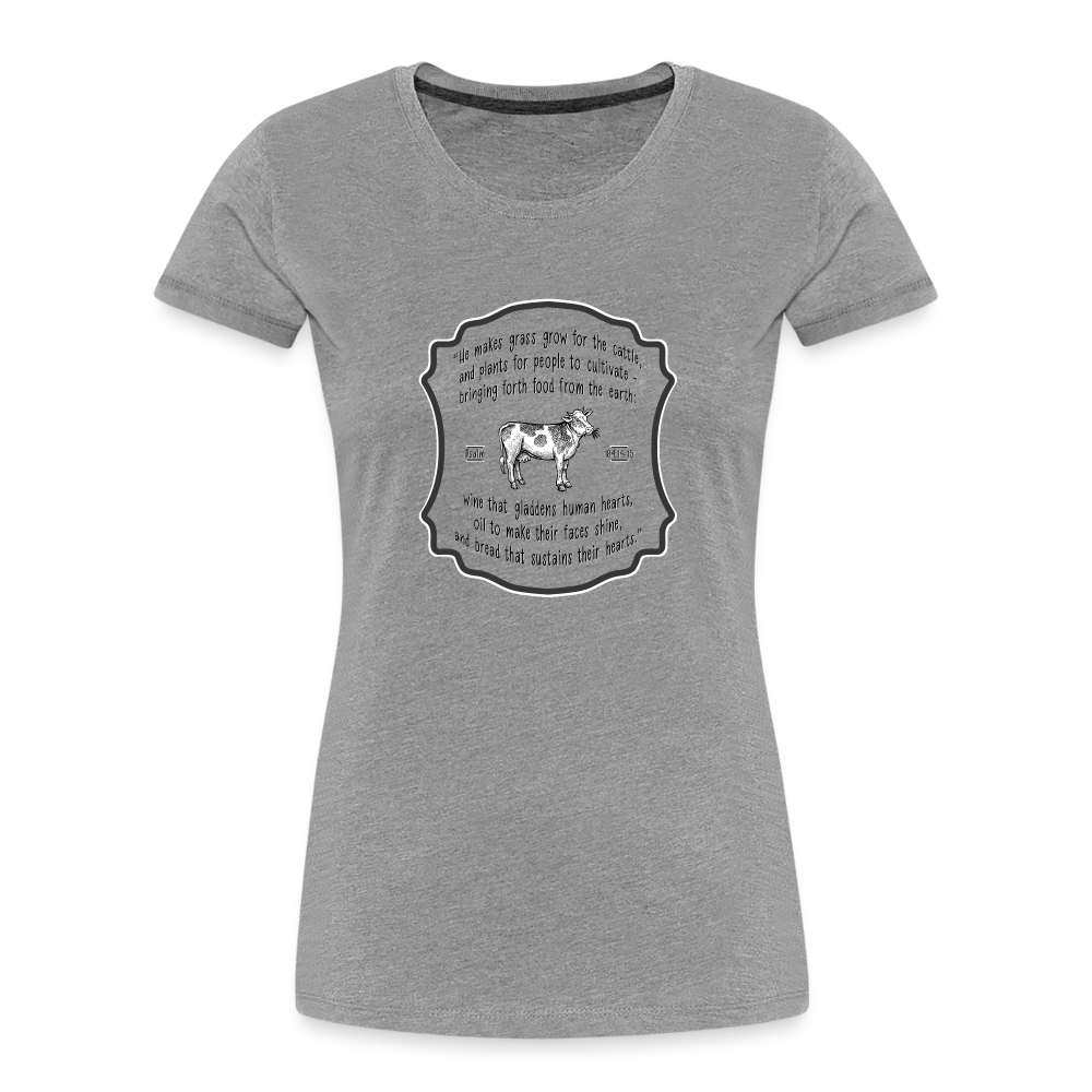 Grass for Cattle - Women’s Premium Organic T-Shirt - heather gray