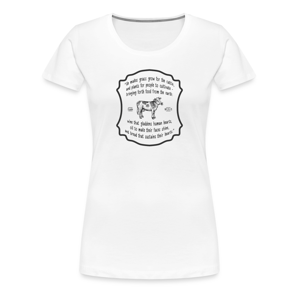 Grass for Cattle - Women’s Premium T-Shirt - white