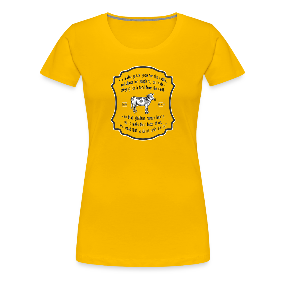 Grass for Cattle - Women’s Premium T-Shirt - sun yellow