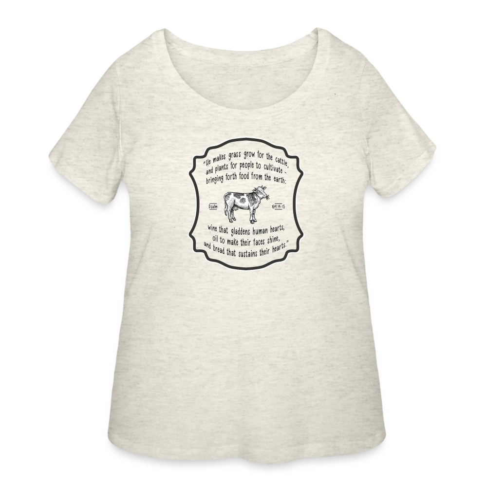 Grass for Cattle - Women’s Curvy T-Shirt - heather oatmeal
