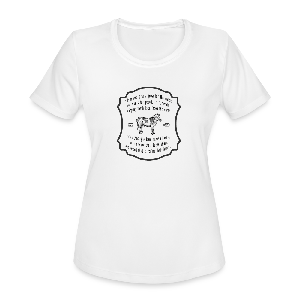 Grass for Cattle - Women's Moisture Wicking Performance T-Shirt - white