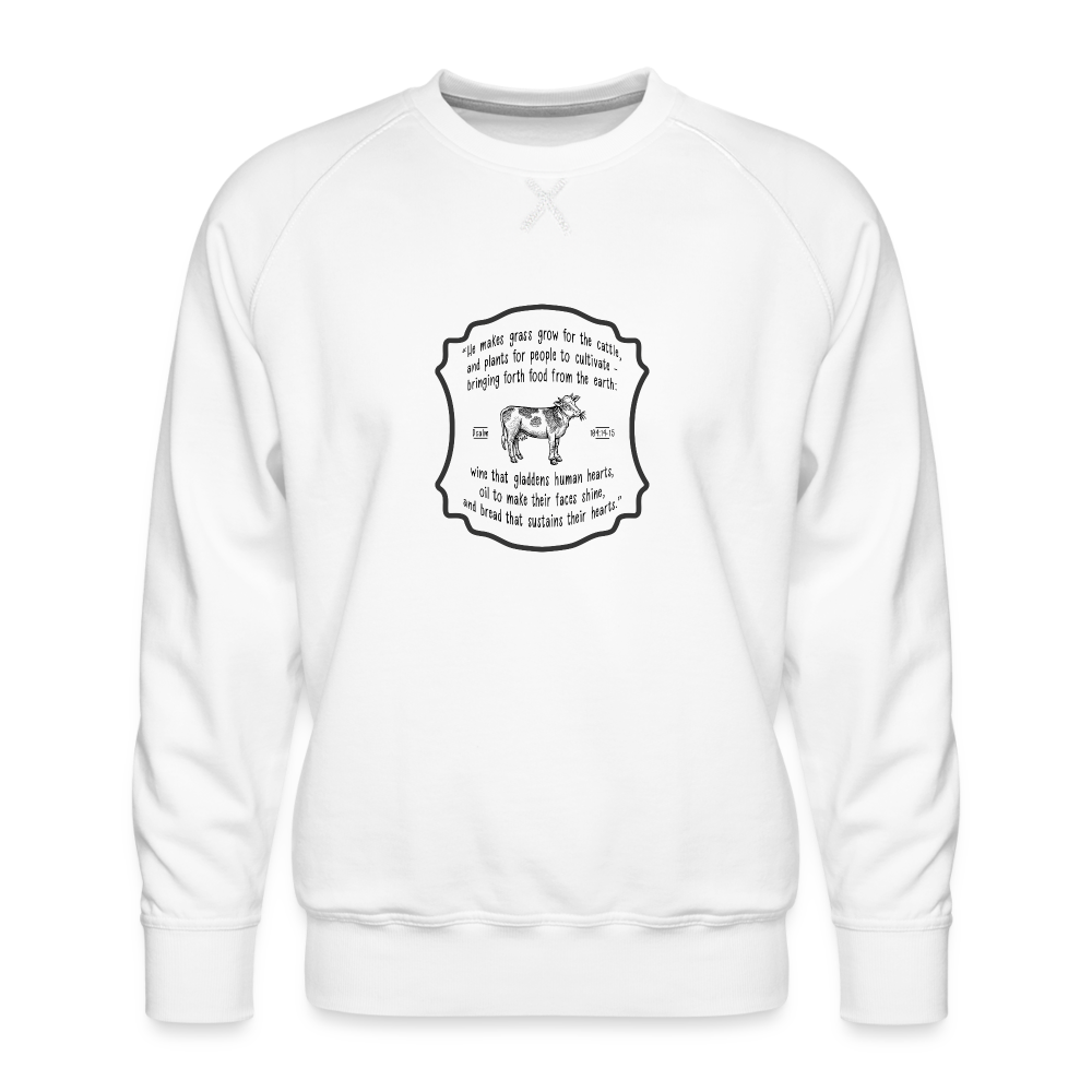 Grass for Cattle - Men’s Premium Sweatshirt - white