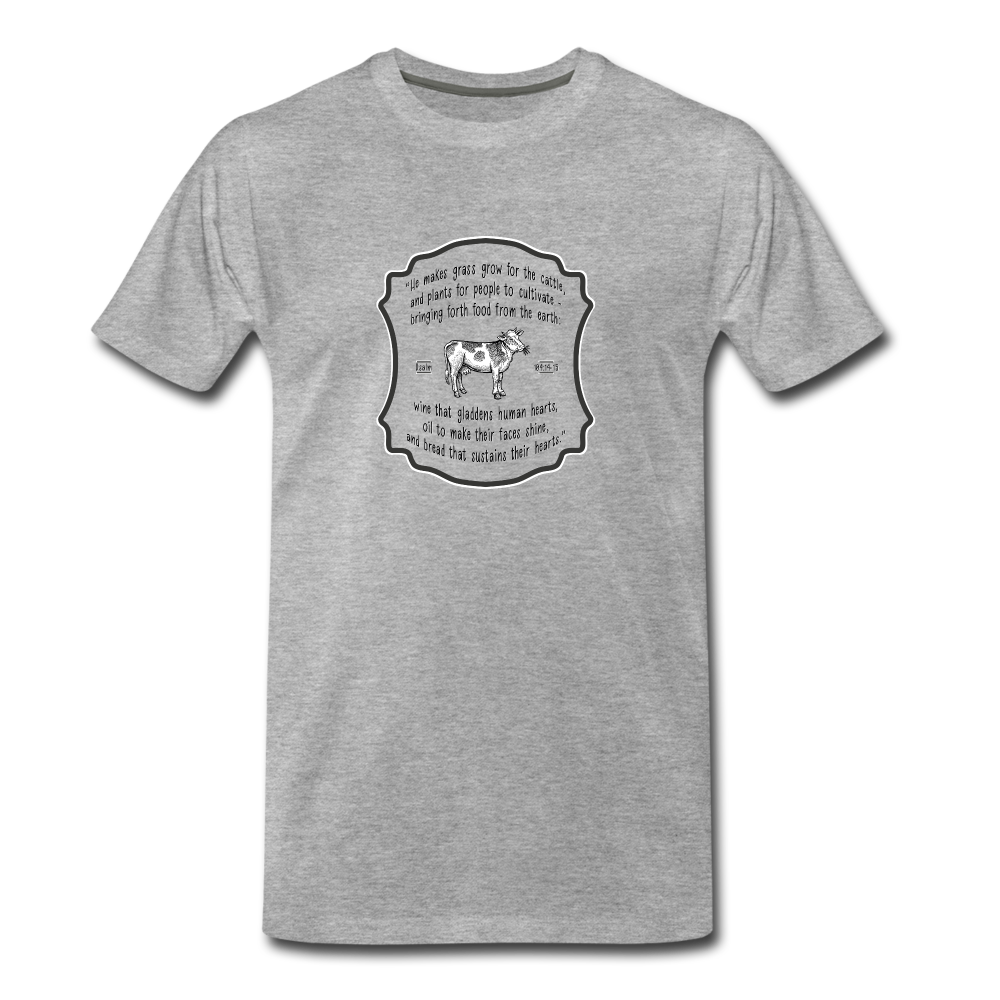 Grass for Cattle - Men’s Premium Organic T-Shirt - heather gray
