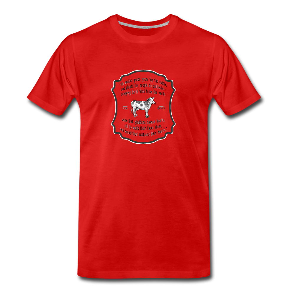 Grass for Cattle - Men’s Premium Organic T-Shirt - red