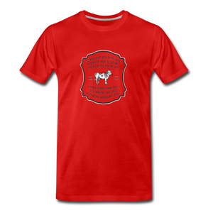 Grass for Cattle - Men’s Premium Organic T-Shirt - red