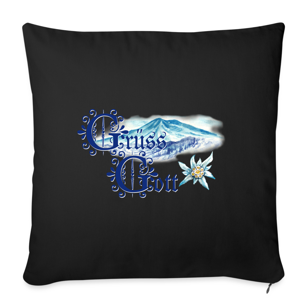 Grüss Gott - Throw Pillow Cover - black