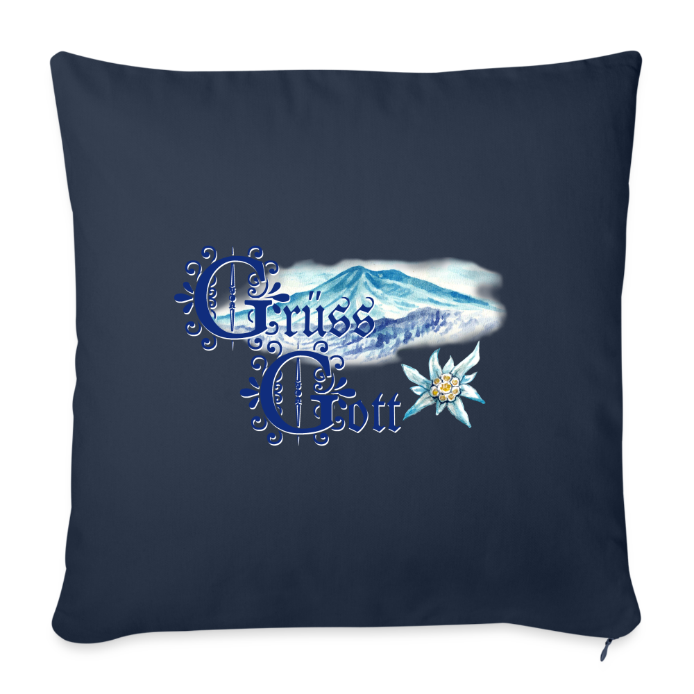 Grüss Gott - Throw Pillow Cover - navy