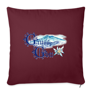 Grüss Gott - Throw Pillow Cover - burgundy
