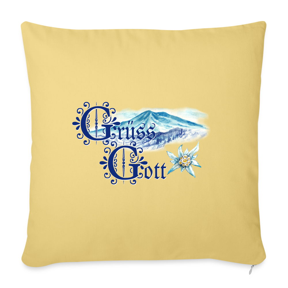 Grüss Gott - Throw Pillow Cover - washed yellow