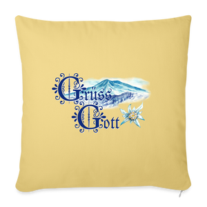 Grüss Gott - Throw Pillow Cover - washed yellow