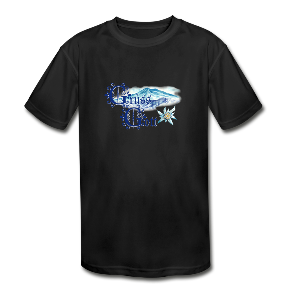 Grüss Gott - Kids' Moisture Wicking Performance T-Shirt - black
