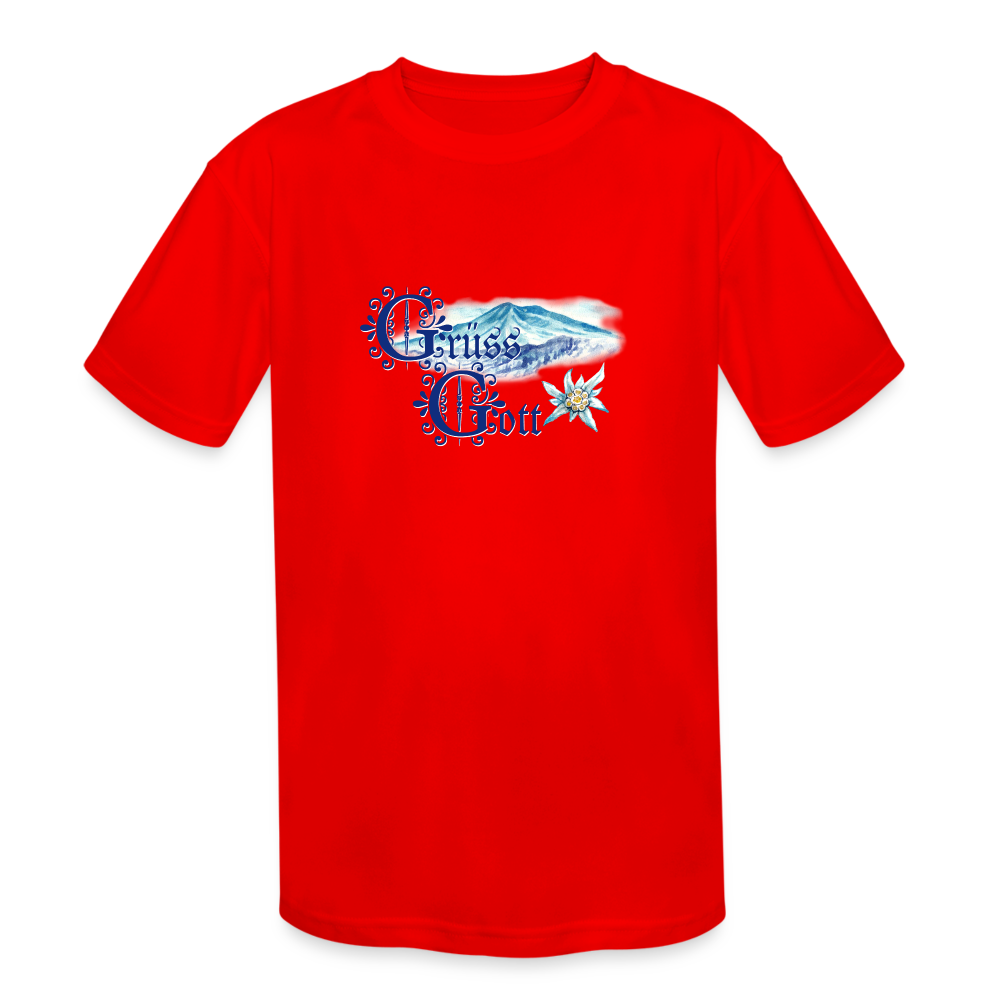 Grüss Gott - Kids' Moisture Wicking Performance T-Shirt - red