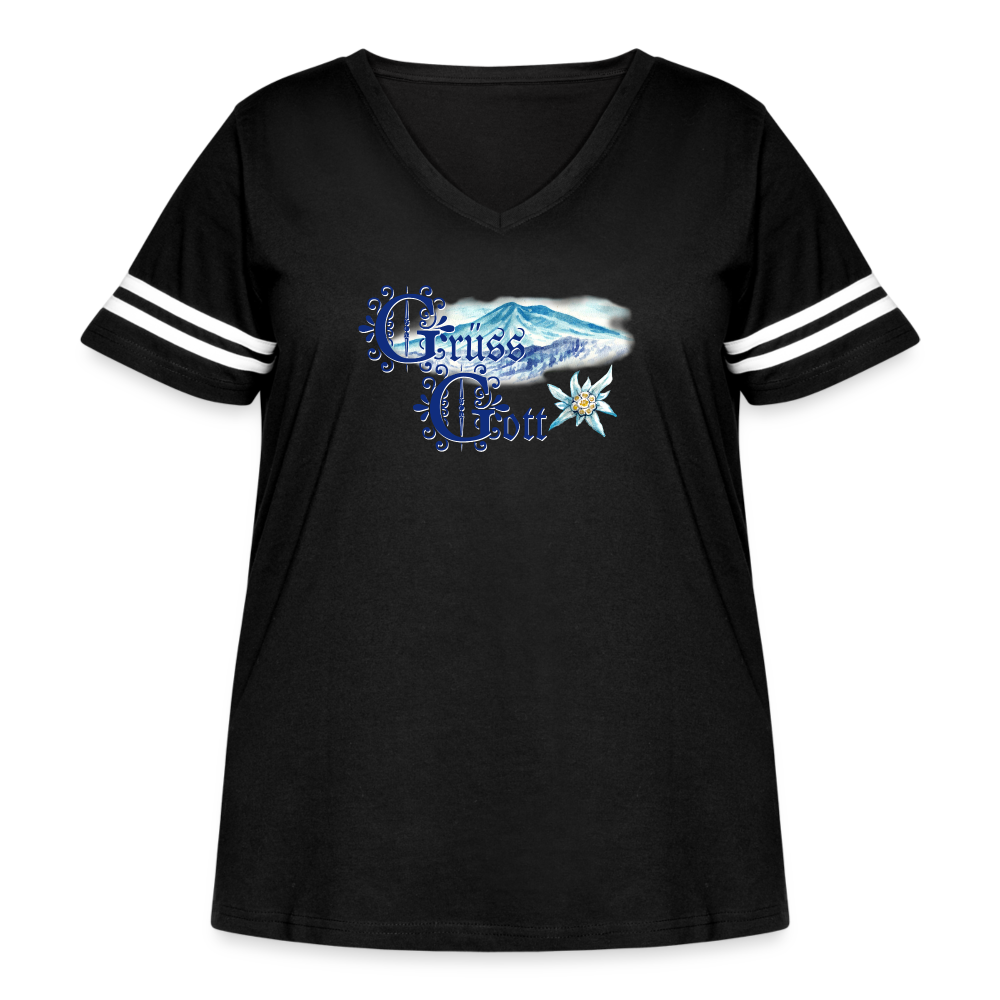Grüss Gott - Women's Curvy Vintage Sport T-Shirt - black/white