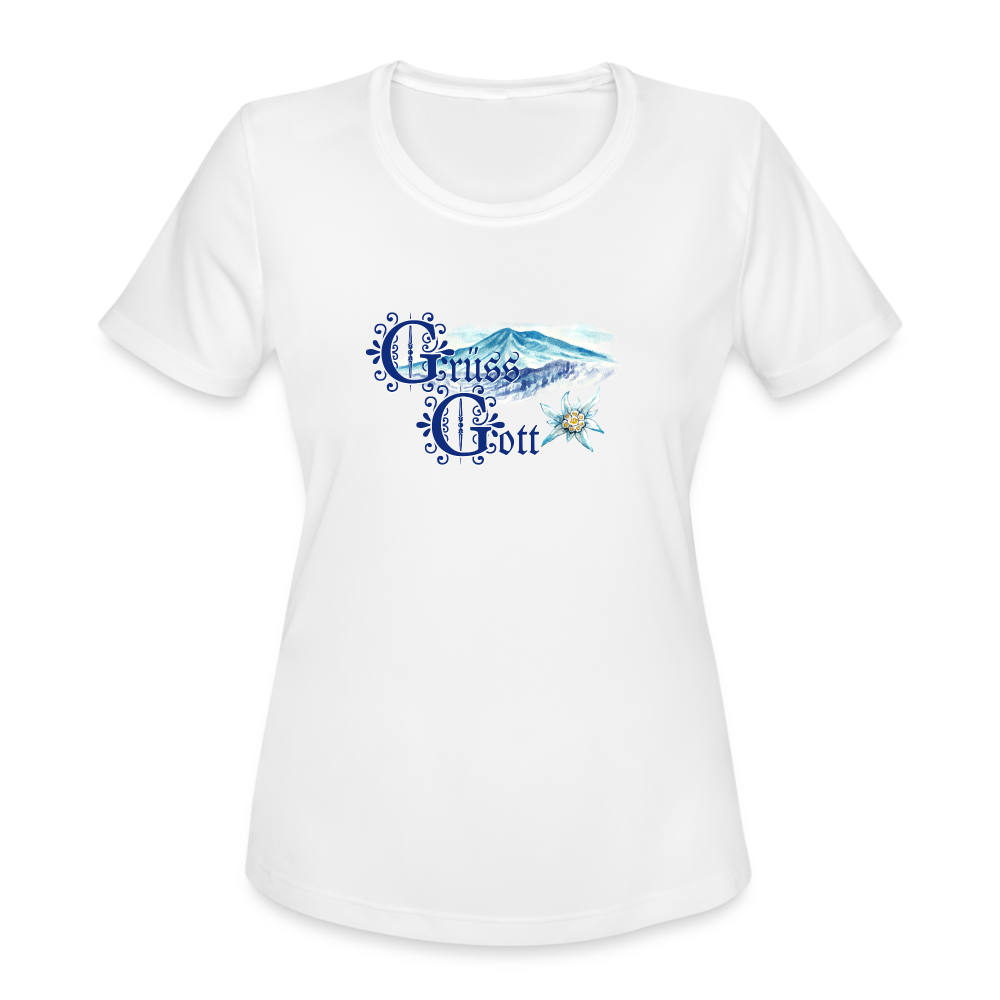 Grüss Gott - Women's Moisture Wicking Performance T-Shirt - white