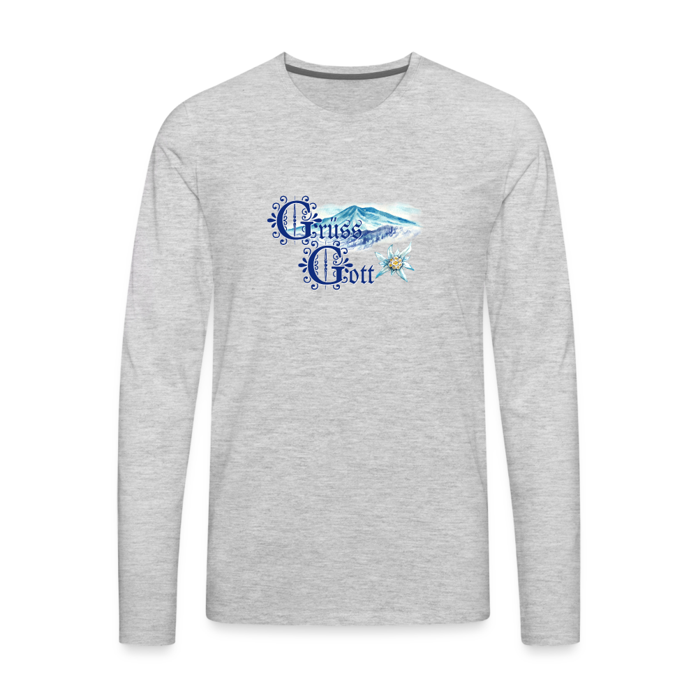 Grüss Gott - Men's Premium Long Sleeve T-Shirt - heather gray