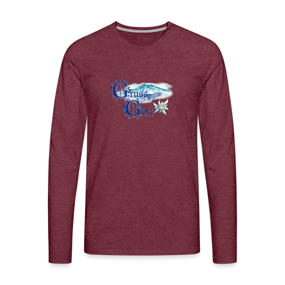 Grüss Gott - Men's Premium Long Sleeve T-Shirt - heather burgundy