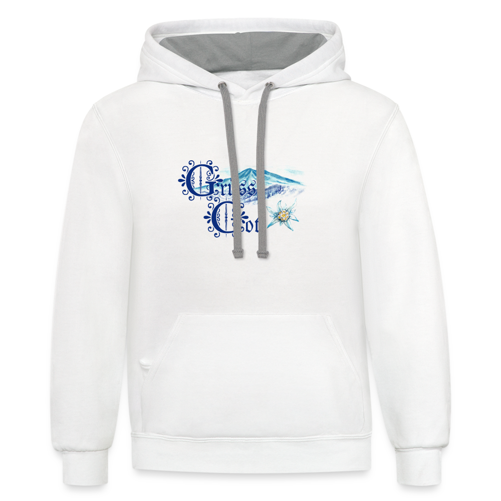 Grüss Gott - Contrast Hoodie - white/gray
