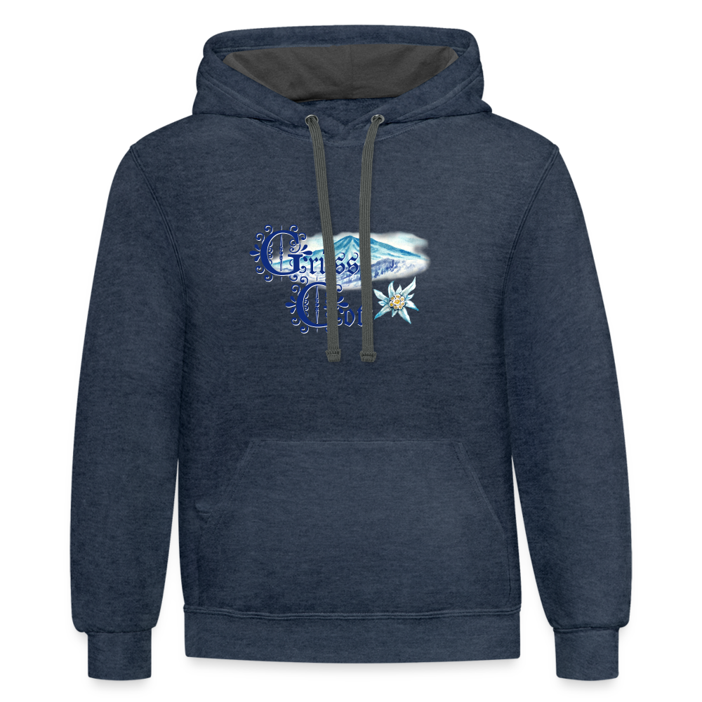 Grüss Gott - Contrast Hoodie - indigo heather/asphalt