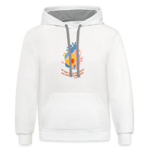 He Heals the Brokenhearted - Contrast Hoodie - white/gray