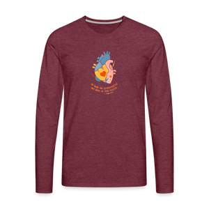 He Heals the Brokenhearted - Men's Premium Long Sleeve T-Shirt - heather burgundy