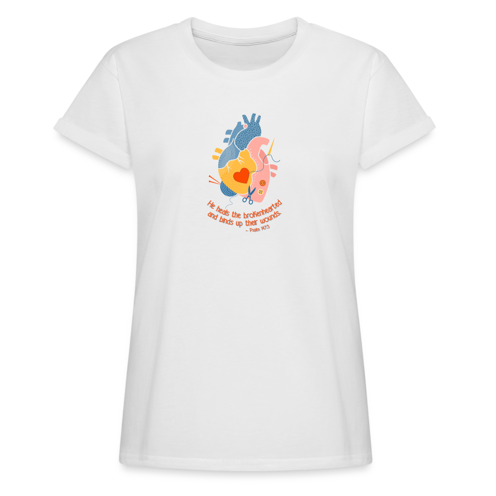He Heals the Brokenhearted - Women's Relaxed Fit T-Shirt - white