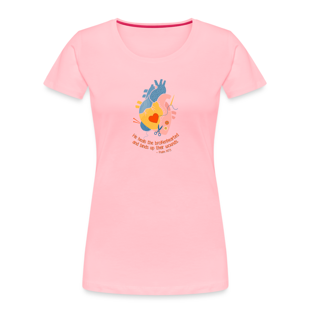 He Heals the Brokenhearted - Women’s Premium Organic T-Shirt - pink