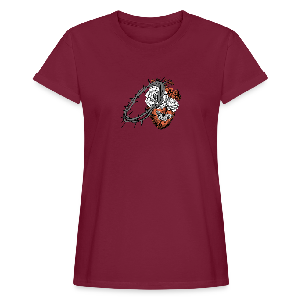 Heart for the Savior - Women's Relaxed Fit T-Shirt - burgundy
