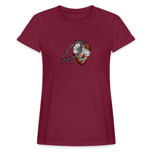 Heart for the Savior - Women's Relaxed Fit T-Shirt - burgundy