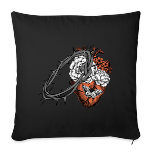 Heart for the Savior - Throw Pillow Cover - black