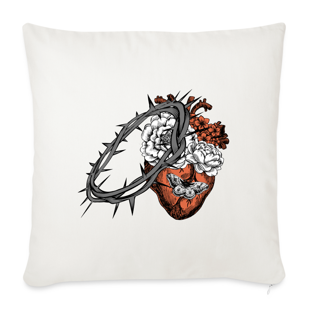Heart for the Savior - Throw Pillow Cover - natural white