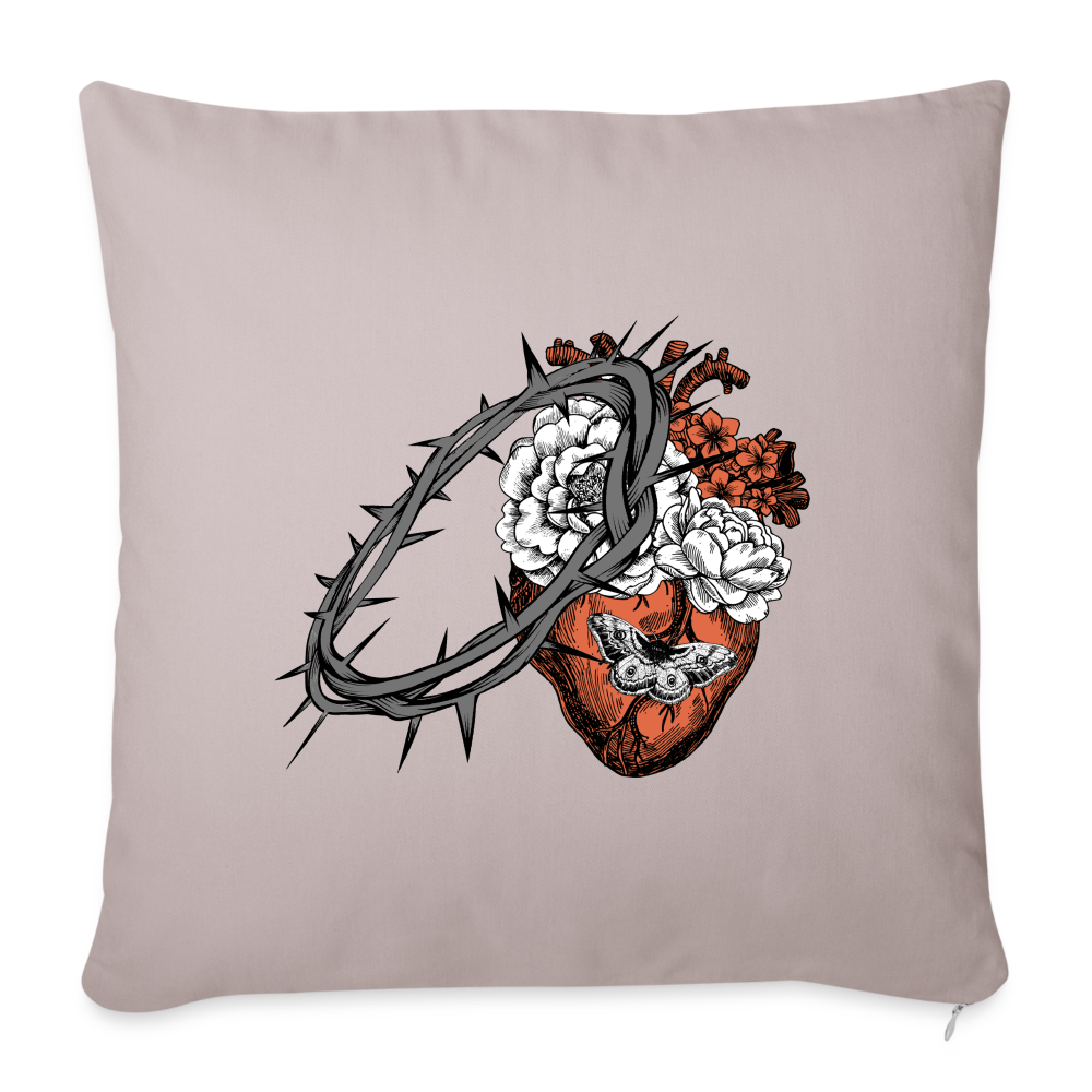 Heart for the Savior - Throw Pillow Cover - light taupe