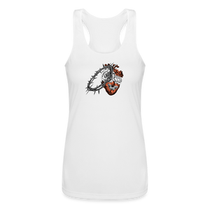 Heart for the Savior - Women’s Performance Racerback Tank Top - white