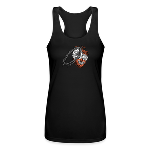 Heart for the Savior - Women’s Performance Racerback Tank Top - black