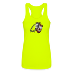 Heart for the Savior - Women’s Performance Racerback Tank Top - neon yellow